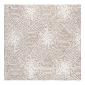 Safavieh Glamour 6'-0&quot x 6'-0&quot Wool  Hand Tufted Rug in Beige / Ivory