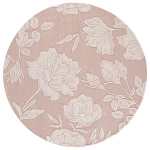 Safavieh Glamour 6'-0&quot x 6'-0&quot Wool Hand Tufted Rug in Pink / Ivory