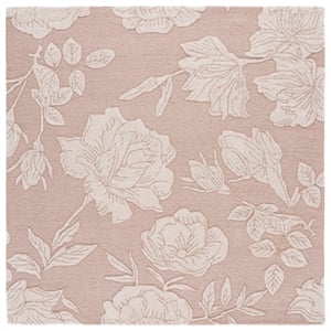 Safavieh Glamour 6'-0&quot x 6'-0&quot Wool Hand Tufted Rug in Pink / Ivory