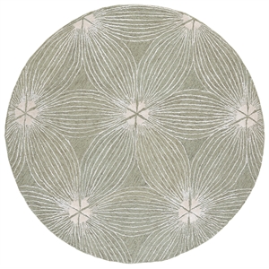 Safavieh Glamour 6'-0&quot x 6'-0&quot Wool  Hand Tufted Rug in Sage / Ivory