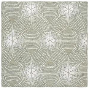 Safavieh Glamour 6'-0&quot x 6'-0&quot Wool  Hand Tufted Rug in Sage / Ivory