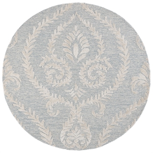 Safavieh Glamour 6'-0&quot x 6'-0&quot Wool  Hand Tufted Rug in Blue / Ivory