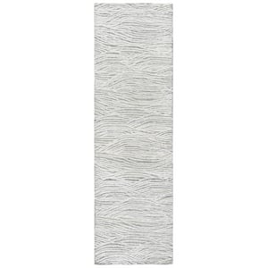 Safavieh Glamour 2'-3&quot x 8'-0&quot Wool Hand Tufted Rug in Silver / Ivory