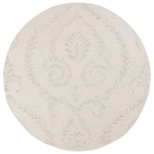 Safavieh Glamour 6'-0&quot x 6'-0&quot Wool  Hand Tufted Rug in Beige / Ivory