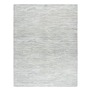 Safavieh Glamour 8'-0&quot x 10'-0&quot Wool Hand Tufted Rug in Silver / Ivory