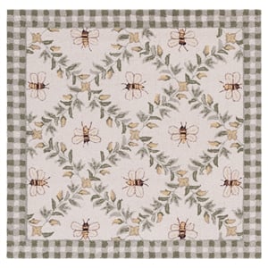Safavieh Chelsea 3'-0&quot x 3'-0&quot Wool  Hand Hooked Rug in Ivory / Green