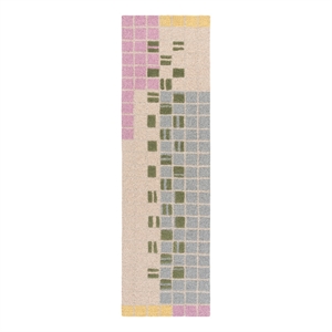 Safavieh Genre 2'-3&quot x 8'-0&quot Wool and Cotton Hand Tufted Rug in Pink / Green