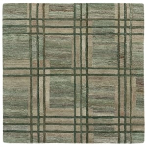 Safavieh Genre 6'-0&quot x 6'-0&quot Polyester Hand Tufted Rug in Green / Beige