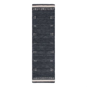 Safavieh Himalaya 2'-3&quot x 16'-0&quot Wool  Hand Loomed Rug in Charcoal