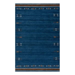 Safavieh Himalaya 4'-0&quot x 6'-0&quot Wool  Hand Loomed Rug in Blue / Rust