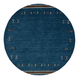 Safavieh Himalaya 6'-0&quot x 6'-0&quot Wool  Hand Loomed Rug in Blue / Rust