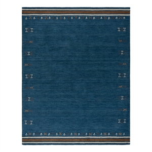 Safavieh Himalaya 8'-0&quot x 10'-0&quot Wool  Hand Loomed Rug in Blue / Rust