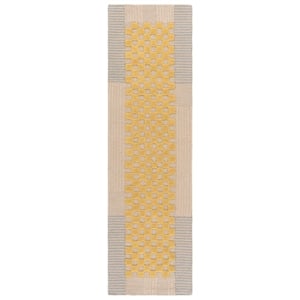 Safavieh Genre 2'-3&quot x 8'-0&quot Wool and Cotton Hand Tufted Rug in Gold / Beige