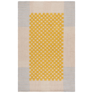 Safavieh Genre 6'-0&quot x 9'-0&quot Wool and Cotton Hand Tufted Rug in Gold / Beige
