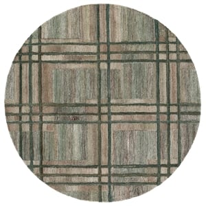 Safavieh Genre 6'-0&quot x 6'-0&quot Polyester Hand Tufted Rug in Green / Beige