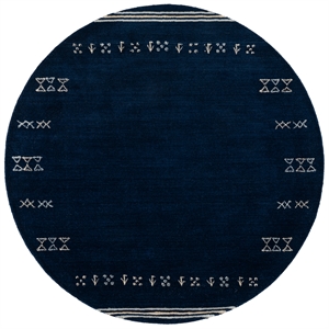 Safavieh Himalaya 6'-0&quot x 6'-0&quot Wool  Hand Loomed Rug in Navy