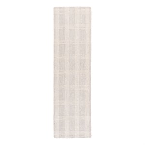 Safavieh Genre 2'-3&quot x 8'-0&quot Wool and Cotton Hand Tufted Rug in Silver / Ivory