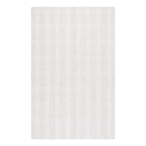 Safavieh Genre 5'-0&quot x 8'-0&quot Wool and Cotton Hand Tufted Rug in Silver / Ivory