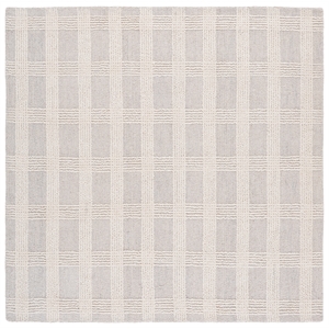 Safavieh Genre 6'-0&quot x 6'-0&quot Wool and Cotton Hand Tufted Rug in Silver / Ivory