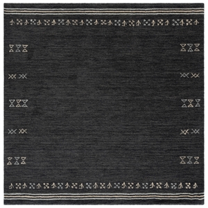 Safavieh Himalaya 6'-0&quot x 6'-0&quot Wool  Hand Loomed Rug in Charcoal