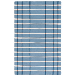 Safavieh Genre 2'-0&quot x 3'-0&quot Wool and Cotton Handtufted Rug in Blue / Ivory