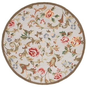 Safavieh Chelsea 5'-6&quot x 5'-6&quot Wool  Hand Hooked Rug in Ivory / Sage