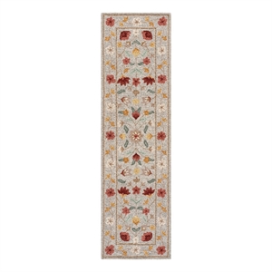 Safavieh Chelsea 2'-3&quot x 8'-0&quot Wool and Cotton Hand Tufted Rug in Gray / Red