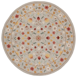 Safavieh Chelsea 6'-0&quot x 6'-0&quot Wool and Cotton Hand Tufted Rug in Gray / Red