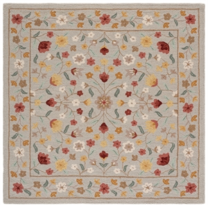 Safavieh Chelsea 6'-0&quot x 6'-0&quot Wool and Cotton Hand Tufted Rug in Gray / Red