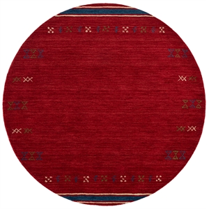Safavieh Himalaya 6'-0&quot x 6'-0&quot Wool  Hand Loomed Rug in Red