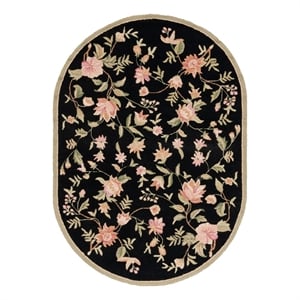 Safavieh Chelsea 3'-0&quot x 5'-0&quot Wool  Hand Hooked Rug in Black