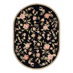 Safavieh Chelsea 4'-0&quot x 6'-0&quot Wool  Hand Hooked Rug in Black