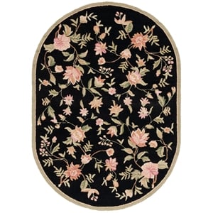 Safavieh Chelsea 6'-0&quot x 8'-0&quot Wool  Hand Hooked Rug in Black