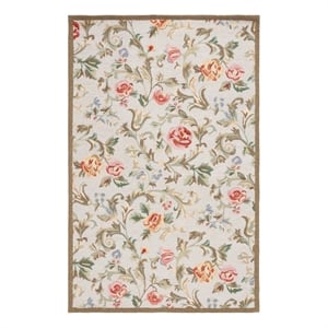 Safavieh Chelsea 3'-9&quot x 5'-9&quot Wool  Hand Hooked Rug in Ivory / Sage