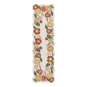 Safavieh Jardin 2'-3&quot x 8'-0&quot Wool and Cotton Hand Tufted Rug in Ivory / Red