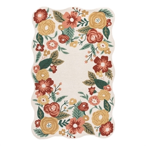Safavieh Jardin 4'-0&quot x 6'-0&quot Wool and Cotton Hand Tufted Rug in Ivory / Red