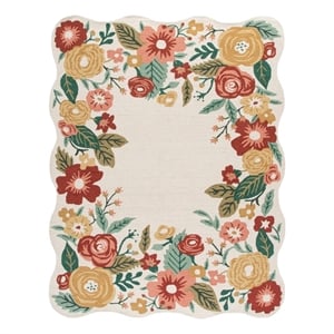 Safavieh Jardin 8'-0&quot x 10'-0&quot Wool and Cotton Hand Tufted Rug in Ivory / Red