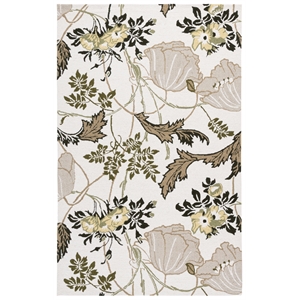 Safavieh Jardin 3'-0&quot x 5'-0&quot Wool and Cotton Hand Tufted Rug in Ivory / Green