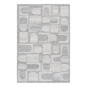 Safavieh Harvest 4'-0&quot x 6'-0&quot Wool  Hand Tufted Rug in Silver / Gray
