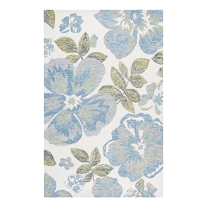 Safavieh Jardin 4'-0&quot x 6'-0&quot Wool and Cotton Hand Tufted Rug in Ivory / Blue