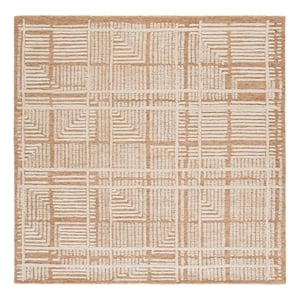 Safavieh Harvest 6'-0&quot x 6'-0&quot Wool Hand Tufted Rug in Gold / Ivory