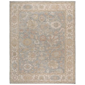 Safavieh Izmir 9'-0&quot x 12'-0&quot Wool Hand Knotted Rug in Light Blue / Ivory