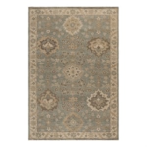 Safavieh Izmir 6'-0&quot x 9'-0&quot Wool Hand Knotted Rug in Light Blue / Ivory