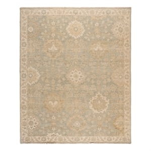 Safavieh Izmir 8'-0&quot x 10'-0&quot Wool Hand Knotted Rug in Light Blue / Ivory
