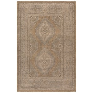 Safavieh Izmir 11'-0&quot x 15'-0&quot Wool Hand Knotted Rug in Gold / Gray