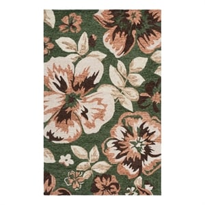 Safavieh Jardin 5'-0&quot x 8'-0&quot Wool and Cotton Hand Tufted Rug in Green / Pink