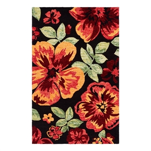Safavieh Jardin 5'-0&quot x 8'-0&quot Wool and Cotton Hand Tufted Rug in Black / Red