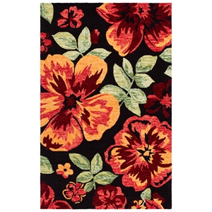 Safavieh Jardin 6'-0&quot x 9'-0&quot Wool and Cotton Hand Tufted Rug in Black / Red