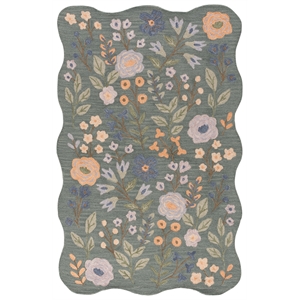 safavieh jardin 6'-0&quot x 9'-0&quot wool and cotton hand tufted rug in gray / sage