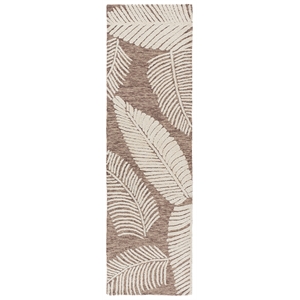 Safavieh Jardin 2'-3&quot x 8'-0&quot Wool and Cotton Hand Tufted Rug in Brown / Ivory